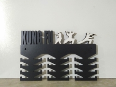 PORTA MEDALHA KUNG FU 35X23 MDF 6MM PRETO na internet