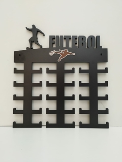 PORTA MEDALHAS FUTEBOL 35X40 MDF PRETO 6 MM - Infinity Laser