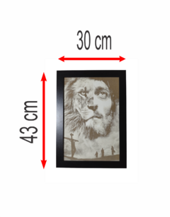 QUADRO ROSTO DE JESUS E CRUZ EM MDF 30X43 - comprar online