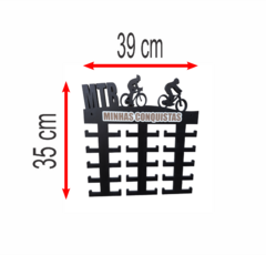 PORTA MEDALHA BIKE 35X39 MDF PRETO 6MM - comprar online