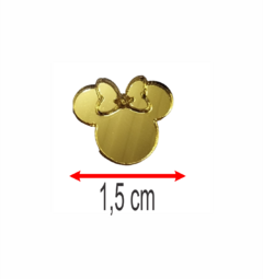 APLIQUE MINNIE ACRILICO DOURADO 1,5 CM C/25 UNI na internet