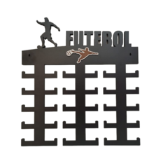 PORTA MEDALHAS FUTEBOL 35X40 MDF PRETO 6 MM