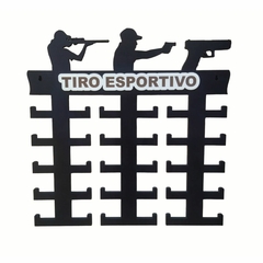 PORTA MEDALHA KIT C/10 TIRO ESPORTIVO 35X35 MDF PRETO na internet