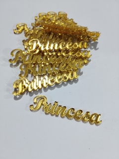 APLIQUE PRINCESA ACRILICO DOURADO 4 CM C/25 UNI na internet