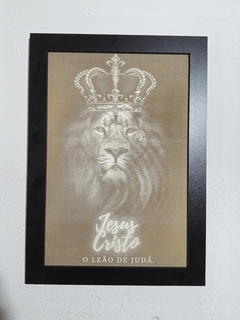 QUADRO JESUS CRISTO LEAO DE JUDAH EM MDF 40X50 na internet