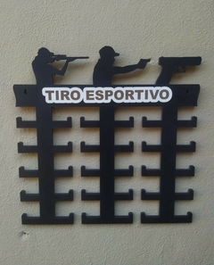 PORTA MEDALHA KIT C/10 TIRO ESPORTIVO 35X35 MDF PRETO - comprar online