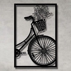 Quadro Vazado Bicicleta 35x52 MDF 6mm Preto