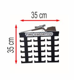 PORTA MEDALHA TIRO ESPORTIVO RIFLE 35X35 MDF PRETO 6MM - comprar online