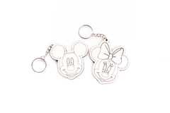 KIT 50 CHAVEIROS MICKEY/MINNIE MDF 3MM BRANCO na internet