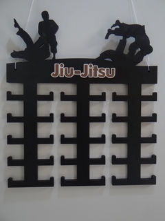 PORTA MEDALHA JIU JITSU 40X35 MDF PRETO 6MM na internet