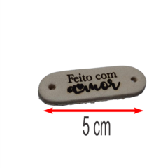 ETIQUETA REDONDA DE COURO FEITO C/ AMOR 5CM C/25 UNI - comprar online