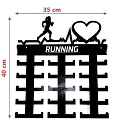 Porta Medalhas Corredora MDF 6 mm Preto 35x40 - comprar online