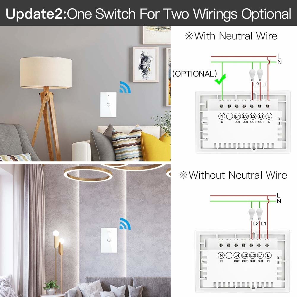 Interruptor táctil Tuya para luces de pared Smart Zigbee 3.0