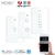 MOES - Apagador Inteligente Blanco Touch Pared Zigbee 1, 2, 3 o 4 Botones (NO Requiere Neutro ni Capacitor)