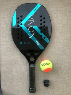 Raquete de Beach Tennis Kona K-Doze Laser Blue 2023 + 01 Grip + 01 Bola BT - loja online