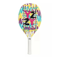 Imagem do Raquete de Beach Tennis Yzzy Misty White Carbon + 01 Grip + 01 Bola BT