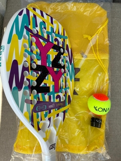 Raquete de Beach Tennis Yzzy Misty White Carbon + 01 Grip + 01 Bola BT - Raquetes Usadas BT