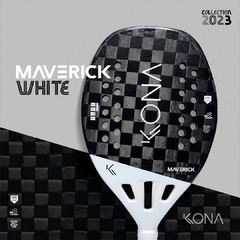 Raquete de Beach Tennis Kona Maverick White Carbono 18k 2023 + 01 Grip + 01 Bola BT - Raquetes Usadas BT