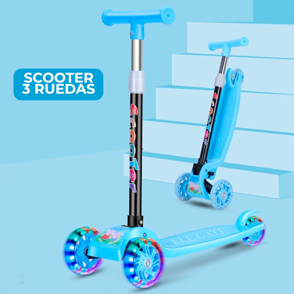 Scooter,patín Del Diablo Patinete 2 En 1, Monopatín, Luz Led 3