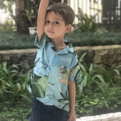 Camisa Infantil Estampada Azul na internet