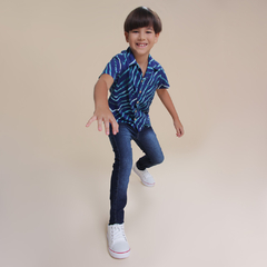 Camisa Infantil Viscose Azul Royal - comprar online