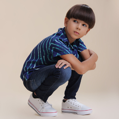 Camisa Infantil Viscose Azul Royal