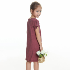 Vestido Infantil Trapézio Vinho na internet