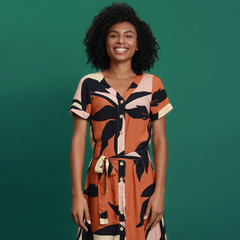 Vestido Midi Evasê Estampado - comprar online