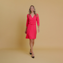 Vestido Transpassado Vermelho Cereja - comprar online