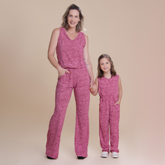 Macacão Infantil Rosa Rajado - comprar online