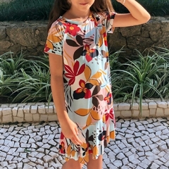 Vestido Infantil Estampa Floral Peplum - MINT