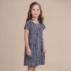 Vestido Trapézio Infantil Preto e Branco - comprar online