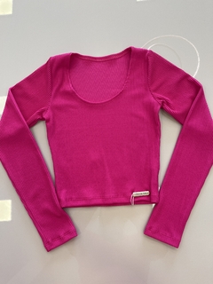 CROPPED MIRELA BASIC - Tok rosa