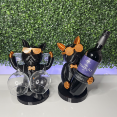 Kit Dogs Porta Taças e Porta Vinho 3D Roaz Creative