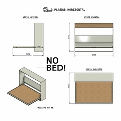 HORIZONTAL 2 PLAZAS INT. BLANCO. - NO BED! Camas Rebatibles.