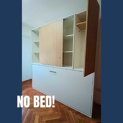 HORIZONTAL 1 PLAZA, MAS PLACARD SUPERIOR CON PUERTAS CORREDIZAS. - NO BED! Camas Rebatibles.