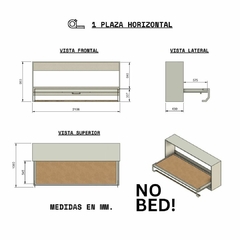 HORIZONTAL 1 PLAZA INTERIOR BLANCO, FRENTE HELSINKY Y BLANCO. - NO BED! Camas Rebatibles.