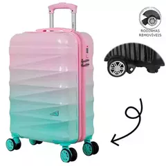 Mala de viagem de bordo pequena Grandiente 360º Rosa/Verde Yins - comprar online