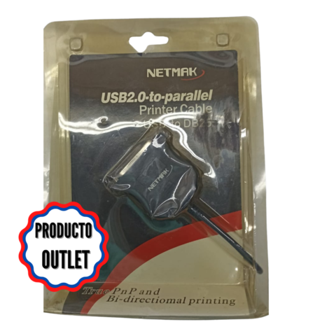 Cable USB a Paralelo DB25 - Netmak NM-C35