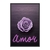 Quadro Decorativo Frase Amor Flor Rosa Roxa FRA111