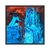Quadro Decorativo Abstrato Azul E Laranja ABS315