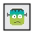 Quadro Decorativo Emoji Preocupado Frankenstein INF202