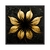 Quadro Decorativo Flor Dourada E Preto Texturizado FLO321