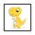 Quadro Decorativo Infantil Dinossauro Baby Amarelo INF443