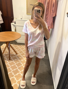 pijama nuvem rosa algodão