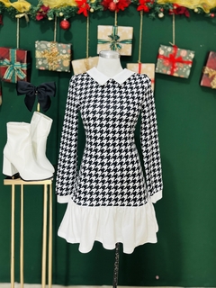 Vestido corto ajustado estampado gallo con vista de camisa - comprar en línea