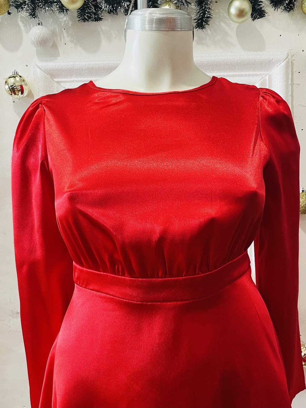 Vestido satin rojo hot sale