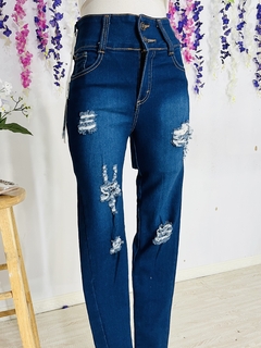 Jeans skinny rasgado corte alto - comprar en línea