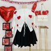 Sueter Plus corazones tipo cardigan con cordones - comprar en línea