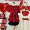 Blusa estampado de corazones parte baja amplia - comprar en línea